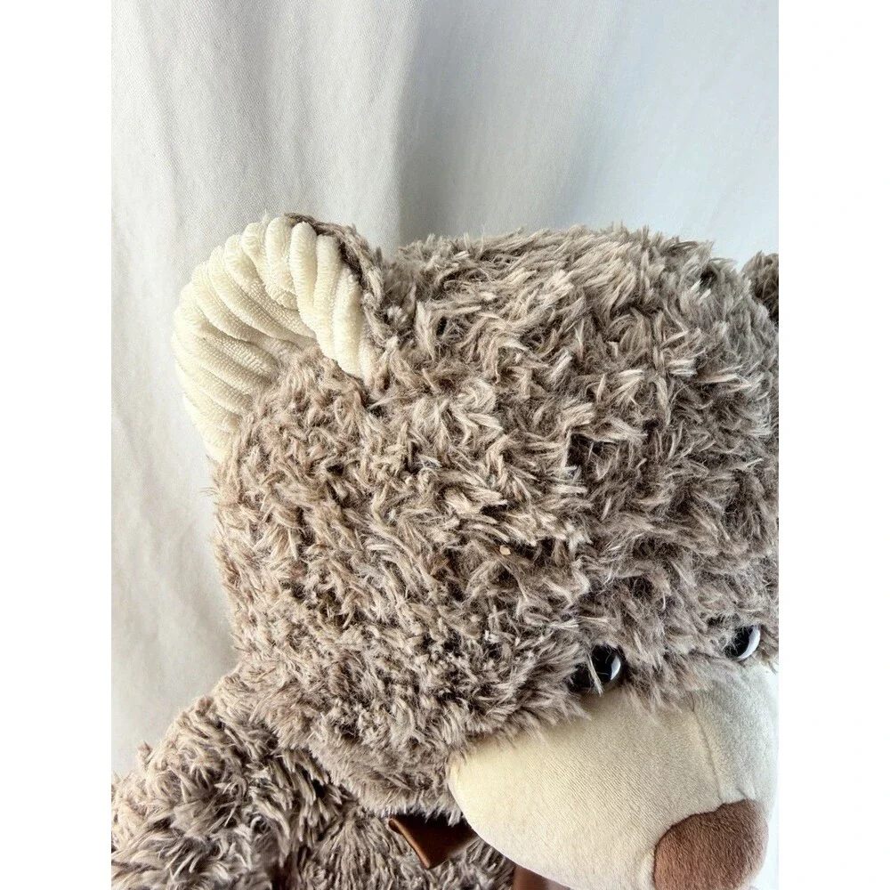 Large Brown Teddy Bear Plush Stuffed Animal 22” Soft Fuzzy Cuddly Bear With Bow